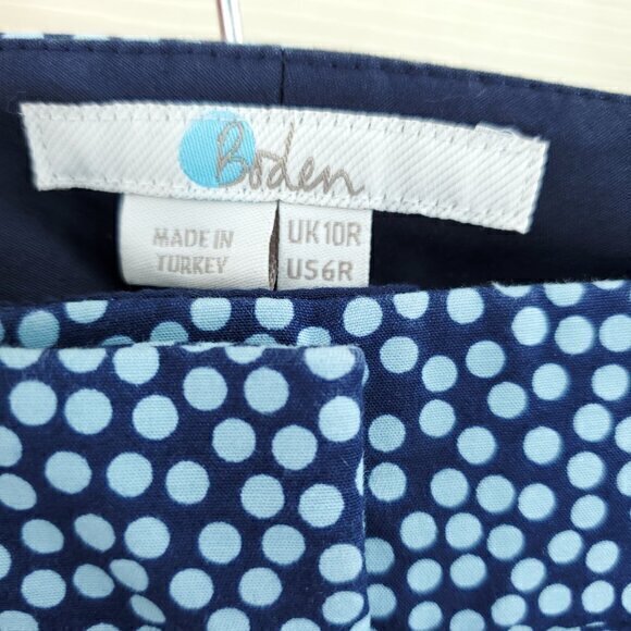 Boden Richmond 7/8 Stretch Twill Mini Dot Mid-Rise Ankle Pants US 6/UK 10 Blue - Picture 4 of 16